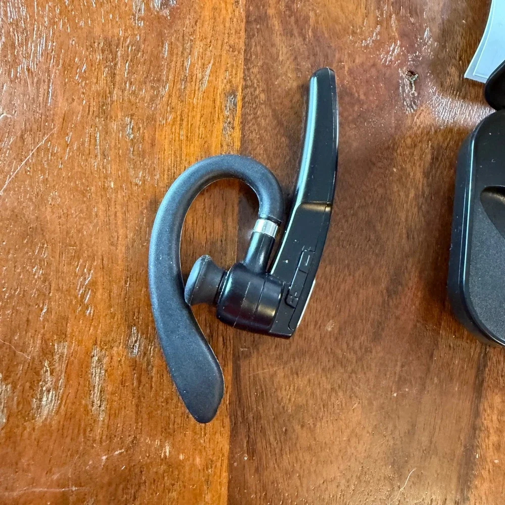 Business Wireless Bluetooth Headset with Microphone and Charging Case Black